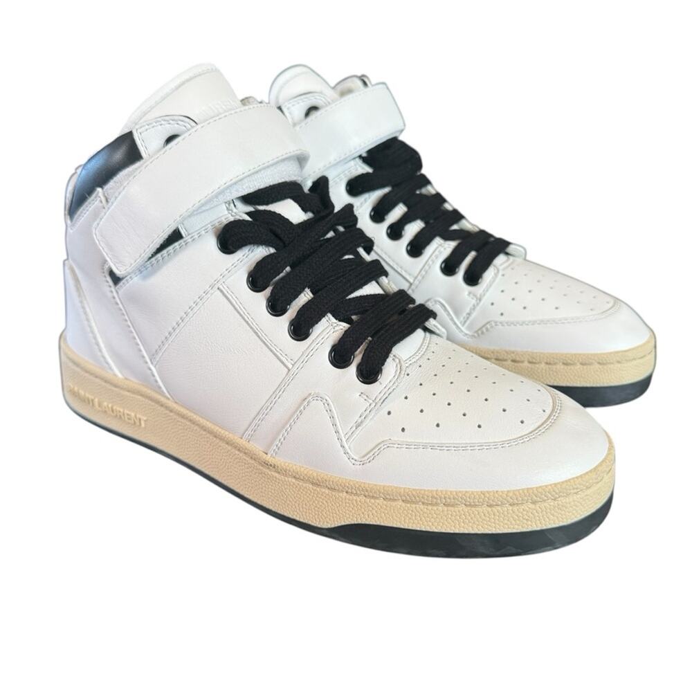 Saint Laurent  Lax Mid-top Leather Lace Up  Sneakers Trainers EU 38 US 8